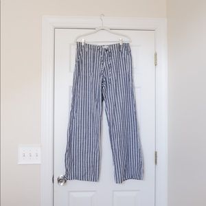 Beachy Blue and White Striped Pants